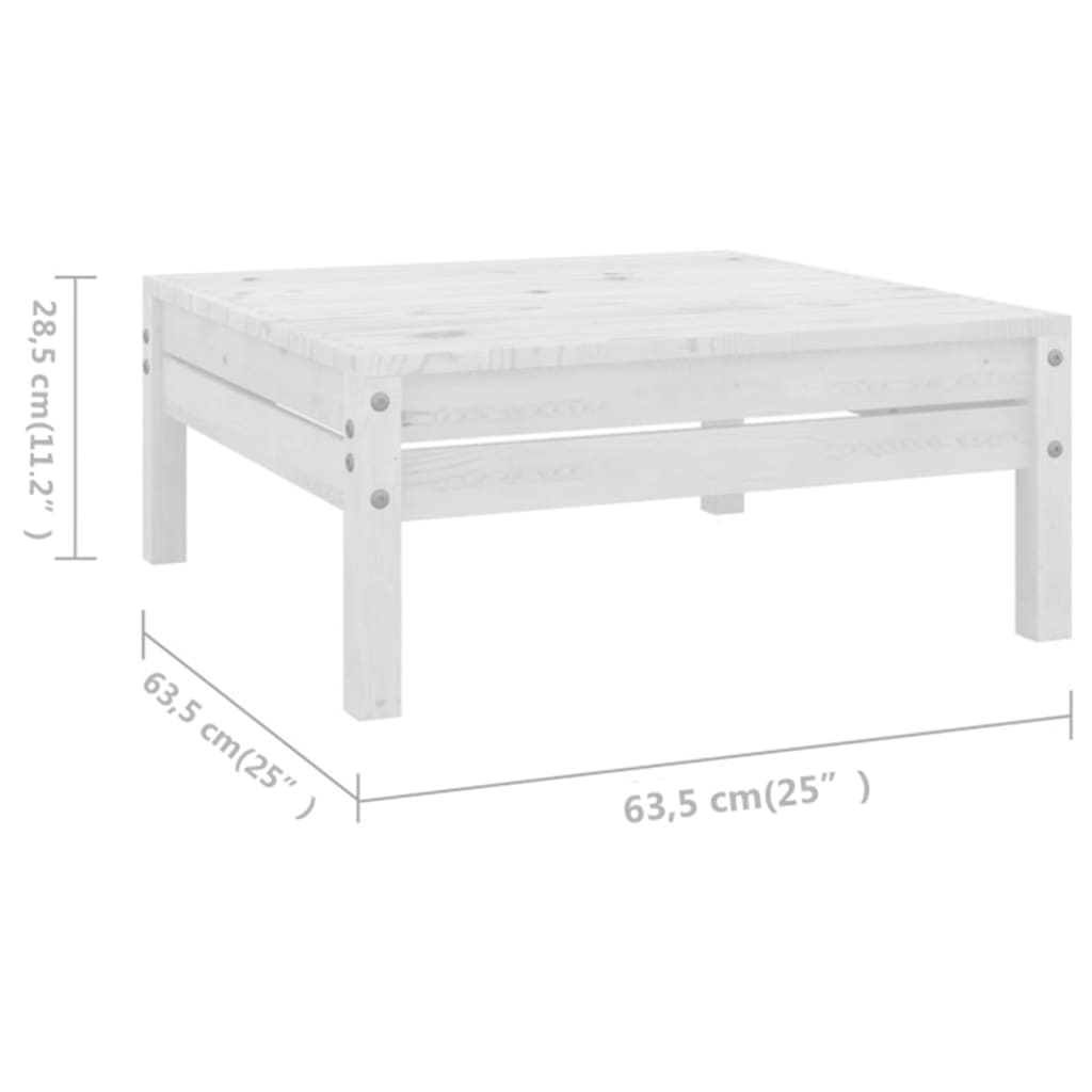 7-tlg. Garten-Lounge-Set Massivholz Kiefer Weiss